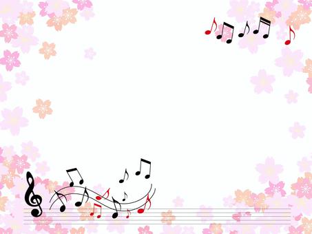 Spring frame with cherry blossoms and musical notes, JPG, PNG and AI Spring frame with cherry blossoms and musical notes, cherry blossoms, note, frame, JPG, PNG and AI