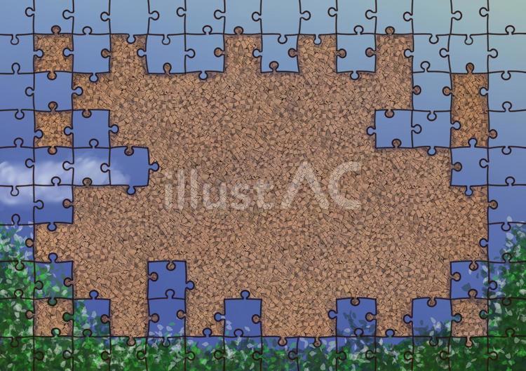 ジグソーコルクフレームa1 ジグソーパズル,枠,装飾のイラスト素材