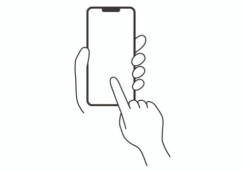 Hand operation screen with smartphone Finger tap separately, smartphone, hand, operating, JPG, PNG and AI