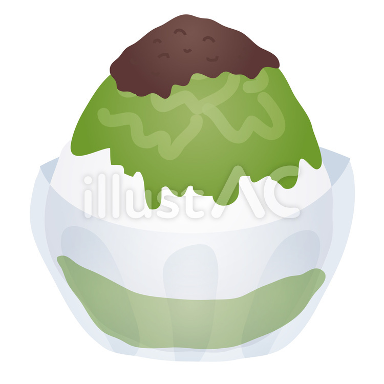 kakigoori02 カキ氷,宇治抹茶,宇治金時のイラスト素材