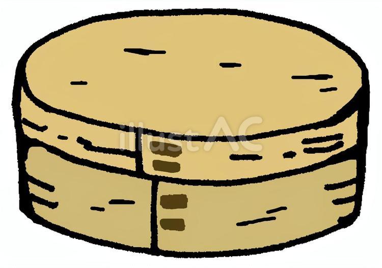 曲げわっぱ（白木） 曲げわっぱ,弁当箱,お弁当のイラスト素材