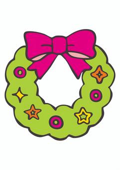 CH_T04_りーす CH_T04_りーす はっぱ,てがき,リース,クリスマス,冬のイラスト素材