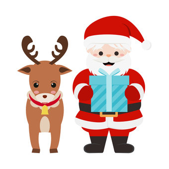 サンタクロースとトナカイ プレゼント