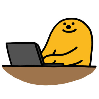 パソコンくん 生活,日常,ライフスタイル,パソコン,在宅,リモート,事務,入力,タイピングのイラスト素材