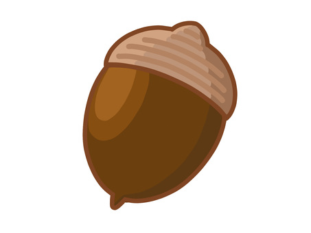 細いどんぐり（ブラウン） どんぐり,細い,手描き,一つ,一個,ワンポイント,かわいい,シンプル,茶色,ブラウンのイラスト素材