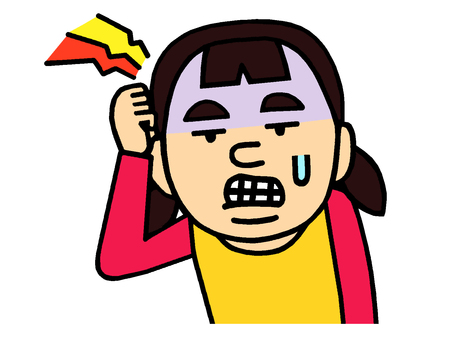 頭痛 頭痛,くも膜下出血,激痛,人物,少女,女の子,イラストのイラスト素材