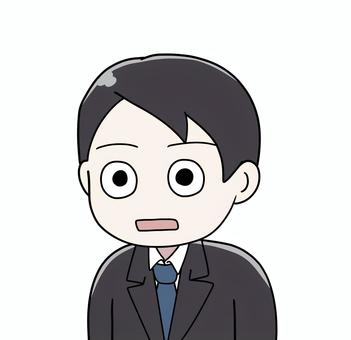 ポカンと口を開ける中年サラリーマン_02 ポカンと口を開ける中年サラリーマン_02 可愛い,かわいい,手書き,手描き,なぜ,?,どうして,どうしよう,嘘でしょ,疑問のイラスト素材