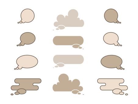 Illustration, red, frame, speech balloon, 