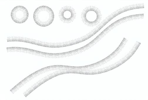 点描風ブラシ 点描,モノクロ,漫画,ほわ丸,はがき,流線のイラスト素材