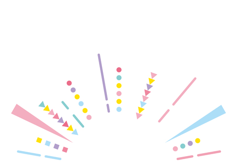 カラフルでポップな図形のサンバースト 集中線,効果線,ライン,円,三角形,ポップ,カラフル,背景,透過のイラスト素材