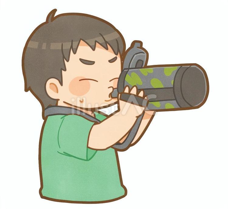水分補給をする男の子 水分補給,水筒,子供のイラスト素材