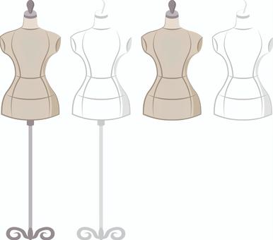 衣服陳列用トルソーセット トルソー,胴体,衣服,陳列,ファッションのイラスト素材