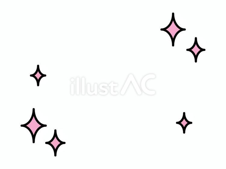 フレーム風に配置した手描きのキラキラ キラキラ,光,輝きのイラスト素材