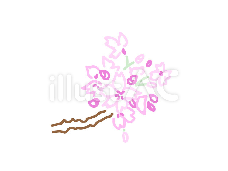 桜 手描き,デフォルメ,桜のイラスト素材