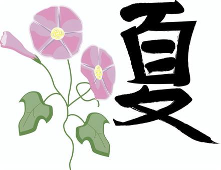 朝顔 朝顔,花,咲く,きれい,夏,漢字,植物,葉,イメージ,紫のイラスト素材