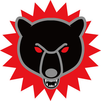 怖いクマのアイコン クマ,熊,アイコン,注意,危険,動物,野生,シンプルのイラスト素材