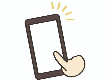 スマホをクリックする スマホ,画面,見せる,登録,誘導,紹介,案内,説明,教える,お知らせのイラスト素材