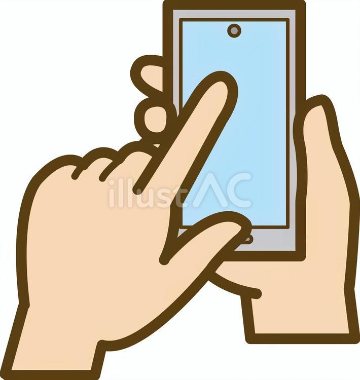 スマホを持つ手05（カラー） スマホ,アイコン,あしらいのイラスト素材