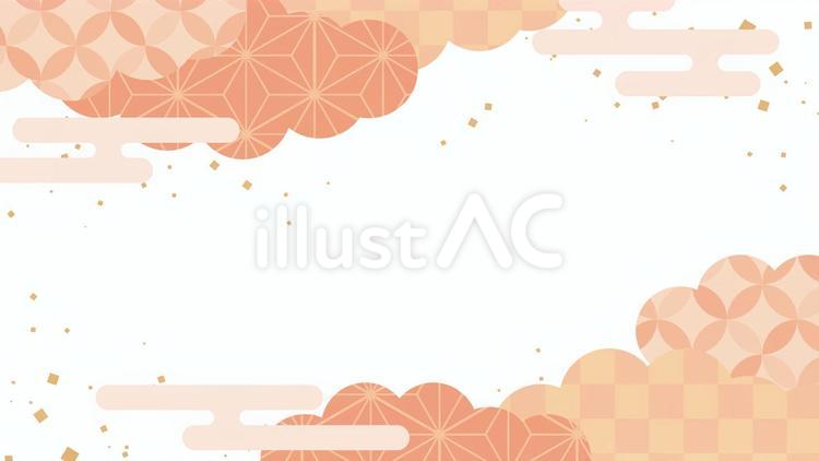 和風サムネイル用背景　16：9 背景,金粉,和風のイラスト素材