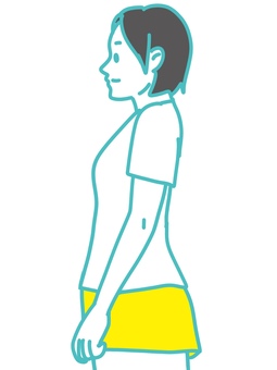 横向きの女性 女性,横向き,側面,上半身,10代,20代,tシャツ,短パン,ポーズ,ショートヘアのイラスト素材