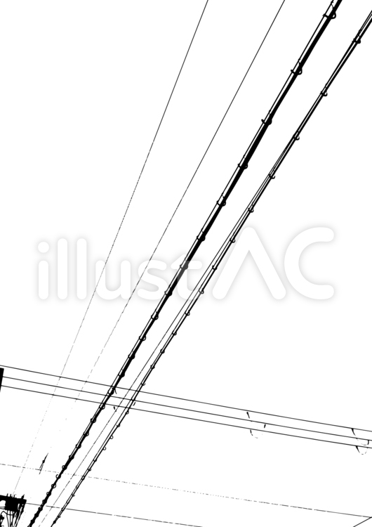 電線テクスチャ 電線,空,モノクロのイラスト素材