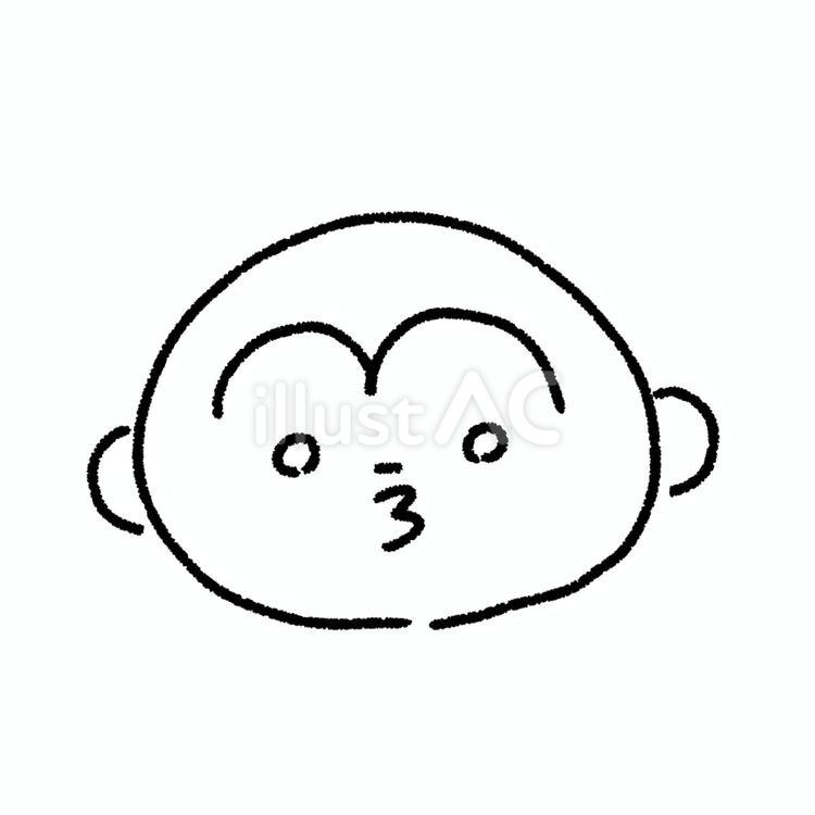 さるの知らん顔 かわいい,ほっこり,ゆるいのイラスト素材