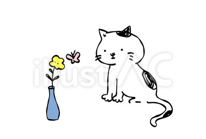 猫とちょうちょ