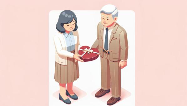 valentine grandpa and grandma, valentine, valentine's chocolate, people, JPG