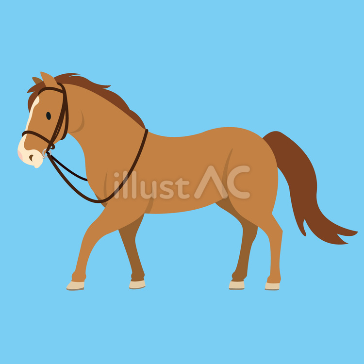 栗毛の馬のイラスト 馬,うま,ウマのイラスト素材
