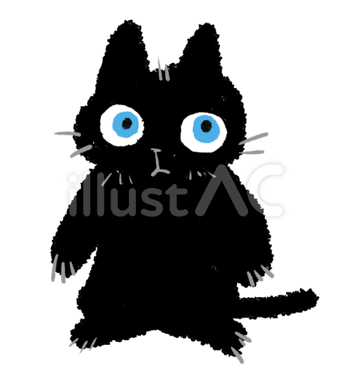クロぽん① 可愛い,子猫,猫のイラスト素材