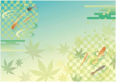 Summer fresh green goldfish background, JPG and AI Summer fresh green goldfish background, summer, fresh green, goldfish, JPG and AI