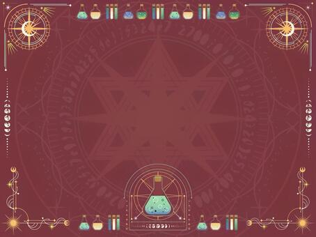 魔法道具フレーム背景22 魔法,魔法道具,ポーション,月,星,不思議,ミステリアス,神秘的,素材,イラストのイラスト素材