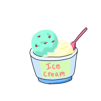 スモールダブルのアイス アイス,アイスクリーム,カップアイス,チョコミント,バニラのイラスト素材