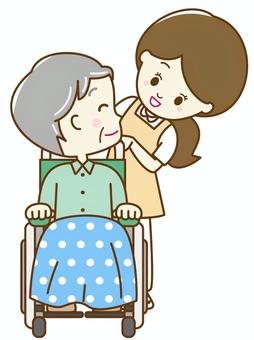 Illustration, care, caregiver, service care worker, 