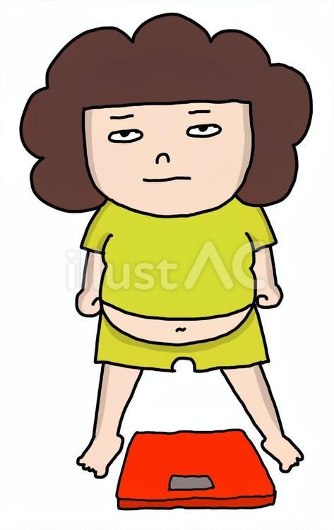体重測定拒否の女性 女性,体重計,ダイエットのイラスト素材