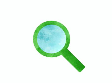 Cute magnifying glass vector material (green), magnifying glasses, search, look for, JPG, PNG and AI