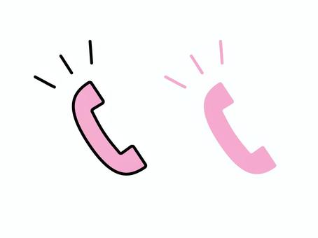 受話器のアイコン 電話,受話器,アイコン,着信,着信中,通話,会話,連絡,イメージ,集中線のイラスト素材