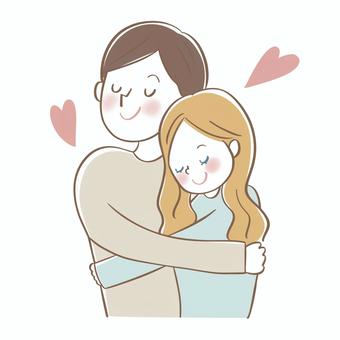 国際カップル 人物,ゆるい,手書き,挿絵,国際カップル,国際結婚,アジア人,白人,ラブラブ,恋人のイラスト素材