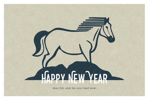 アウトドア風の馬のロゴ（年賀状）_7 馬,ロゴ,年賀状,アイコン,シルエット,マーク,おしゃれ,アウトドア,かっこいい,シンプルのイラスト素材