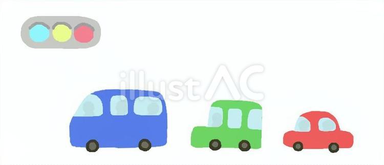 信号でならぶ車の列 信号でならぶ車の列 交通,信号,乗り物のイラスト素材