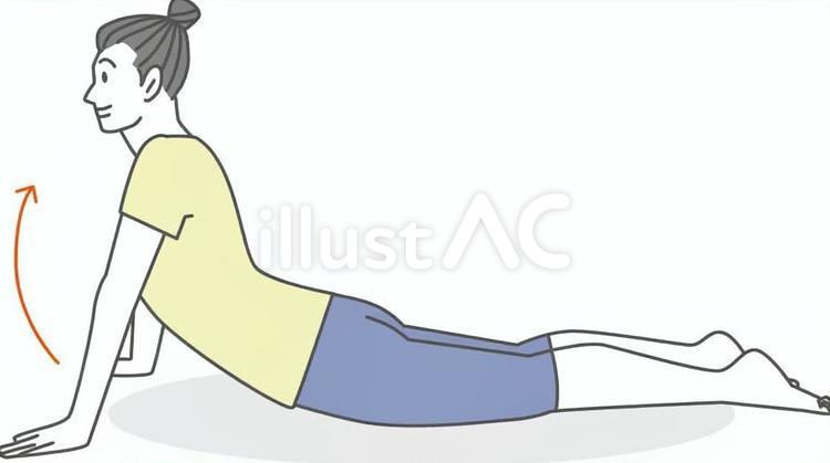腰痛ストレッチ_反りイラスト - No: 26906910｜無料イラスト・フリー素材なら「イラストAC」