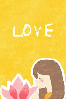 LOVE かわいい,love,好き,恋,愛,キス,kiss,女の子,女,女性のイラスト素材