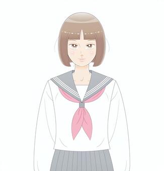 Illustration, female, school uniform, illustration, JPG and PNG