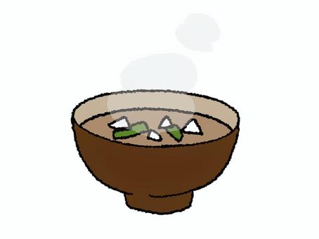 味噌汁 味噌汁,湯気,味噌,食べ物,pop調,手描き,挿絵,ワンポイント,素材,商用可のイラスト素材
