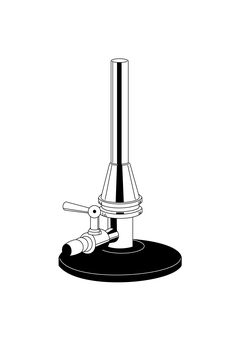 ガスバーナー（ホースなし） 理科,科学,化学,実験,実験器具,学校,ガスバーナーのイラスト素材