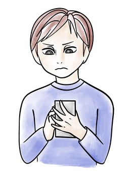 真剣にスマホを触る男性 スマホ,真剣,触る,チェック,男性,いじる,携帯電話,スマートフォン,連絡,検索のイラスト素材