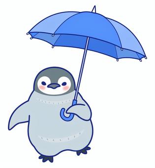 傘をさすペンギンの子供