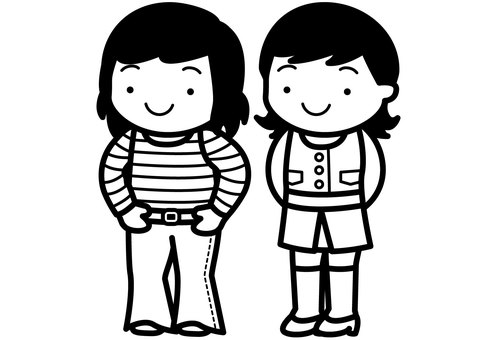 昭和人3-1c 昭和,時代,レトロ,70年代,服装,ファッション,長髪,ベルボトム,ジーンズ,ベルトのイラスト素材