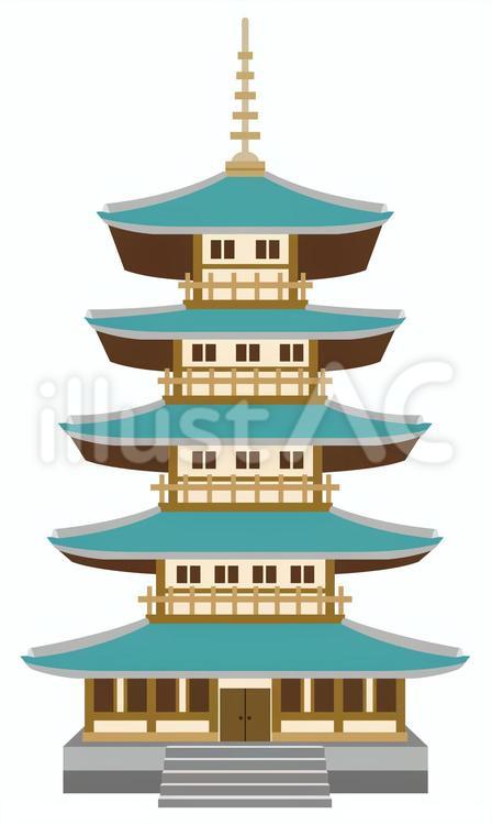 五重塔01 五重塔,塔,アイコンのイラスト素材