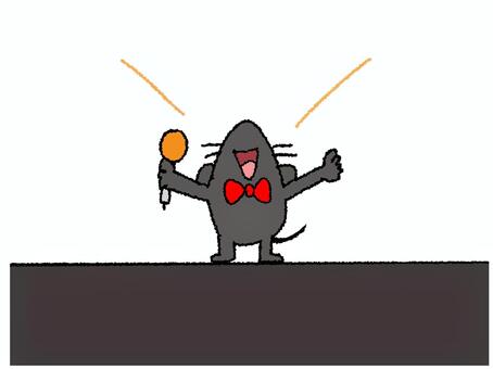 話すねずみ ねずみ,話す,マイク,pop調,手描き,挿絵,ワンポイント,素材,商用可,無料のイラスト素材